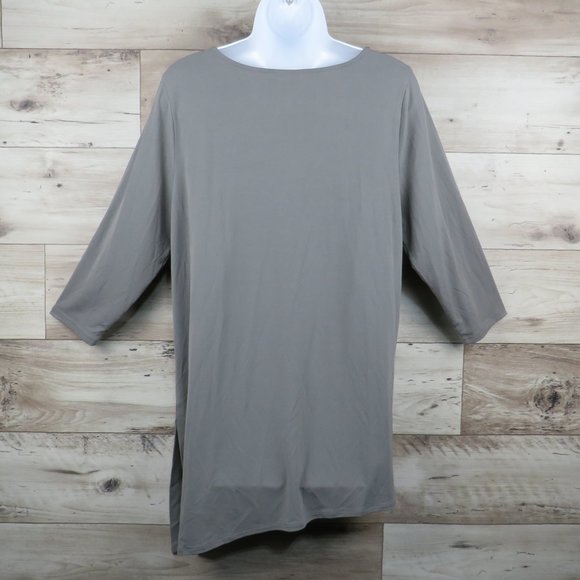 Alfani* Women's 3/4 Sleeve Asymmetrical Neckline/Hem Cutout Shoulders Blouse~ L - Picture 2 of 9